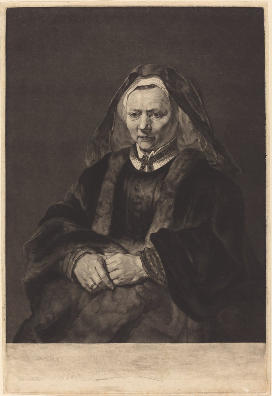 Rembrandtin vaimo tekijältä Richard Earlom after Rembrandt van Rijn