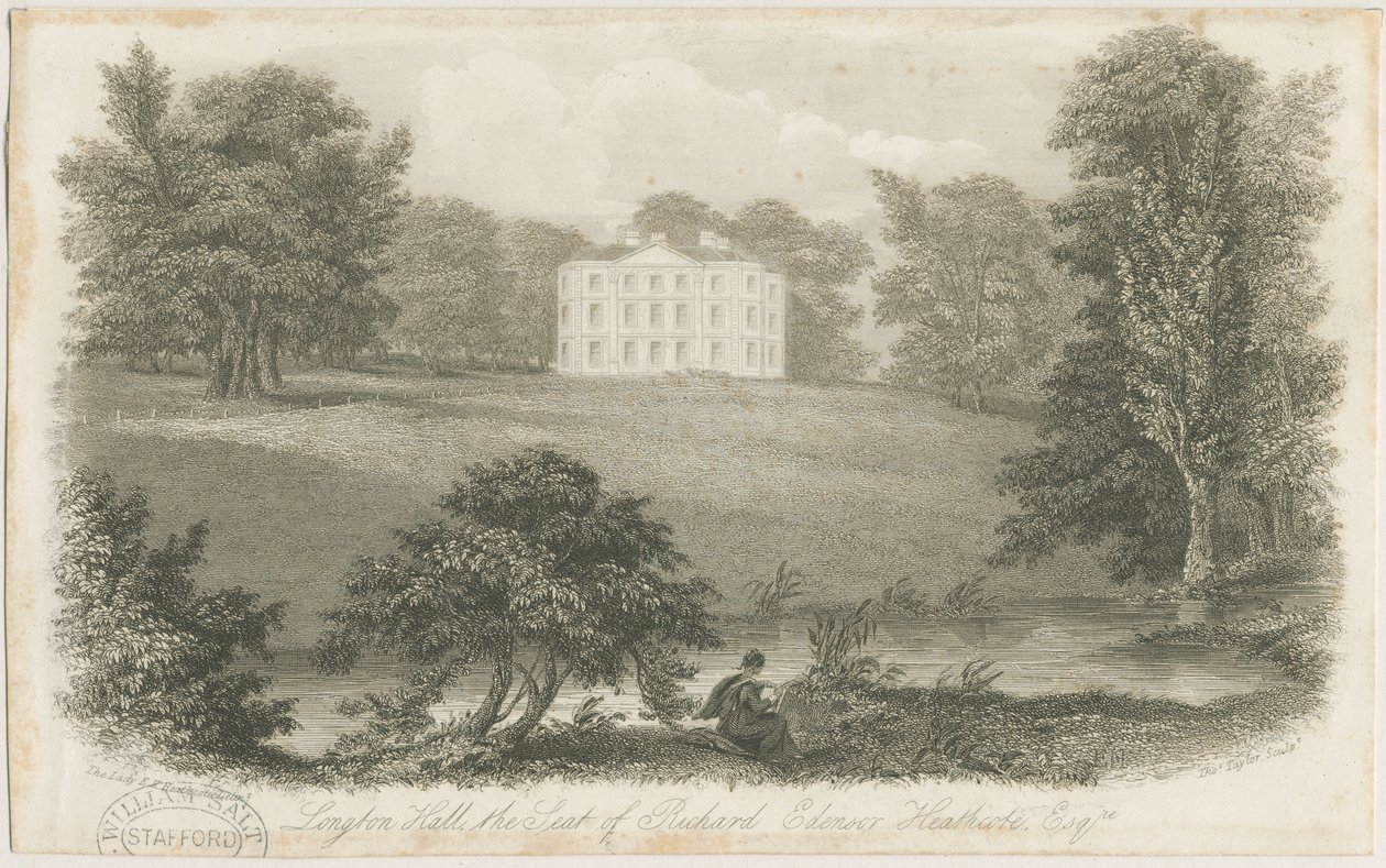 Longton Hall: teräskaiverrus ja [?1800-luvun alku] (painettu) tekijältä Richard Edensor Heathcote