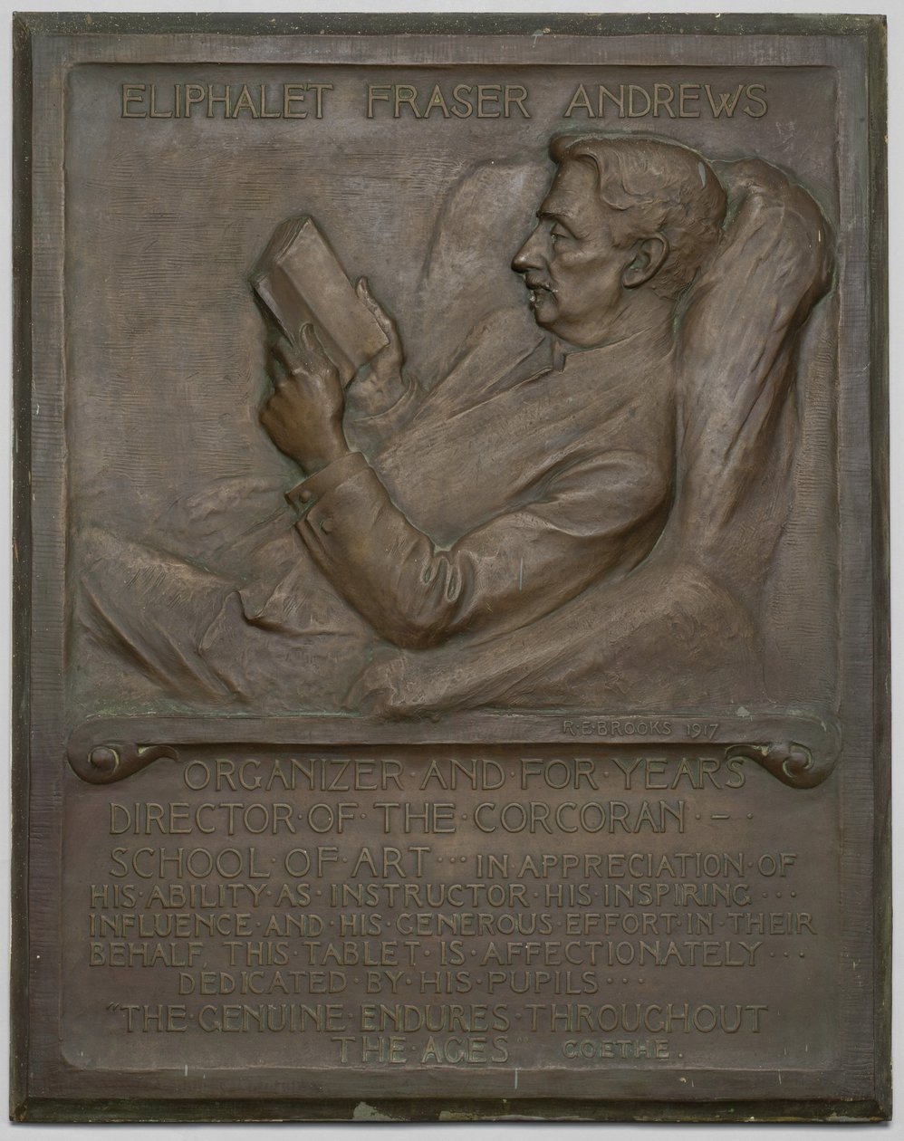 Muistotaulu edesmenneelle E. F. Andrewsille, 1917. tekijältä Richard Edwin Brooks