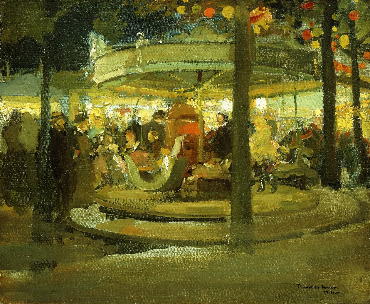 Karuselli, n. 1900-1901 (öljy kankaalle) tekijältä Richard Emil Miller