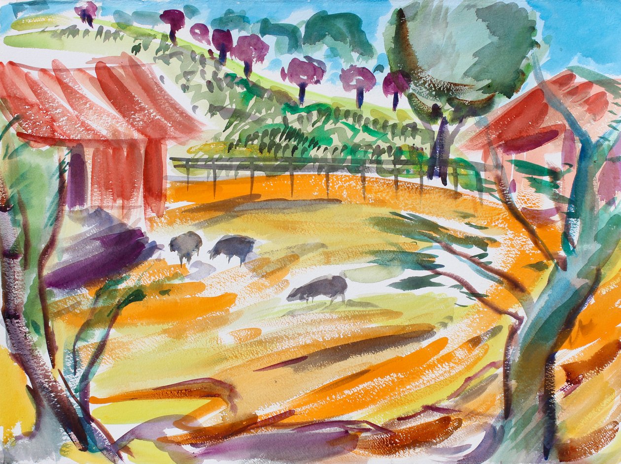 Barnyard with Sheep, Napa Valley, 2016 tekijältä Richard Fox