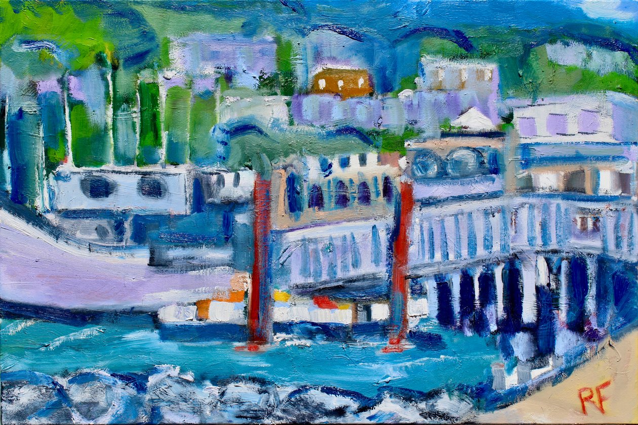 Gangway and Boat, Tiburon, 2019 tekijältä Richard Fox