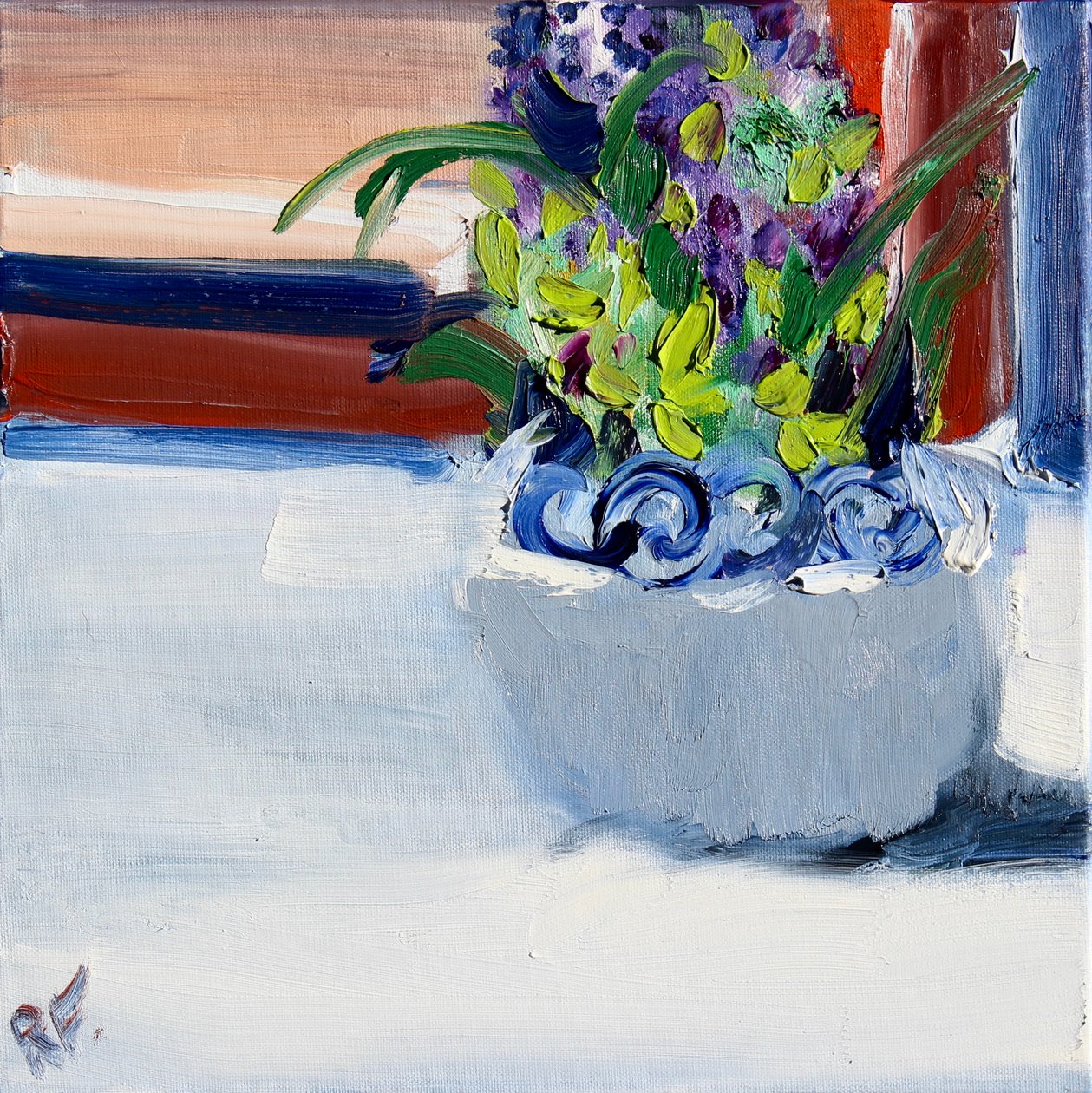 Still Life with Bowl, 2020 (öljy kankaalle) tekijältä Richard Fox