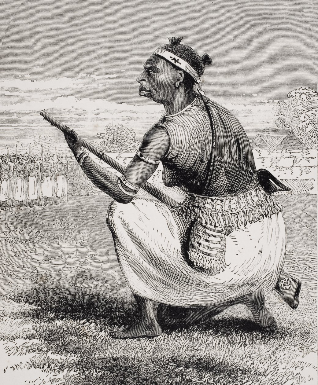 Richards Brigade of Amazons -päällikkö Isabel Burtonin (1831-96) teoksesta "Kapteeni Sir Richard Burtonin elämä, osa II", julkaistu 1893. tekijältä Richard Francis Burton