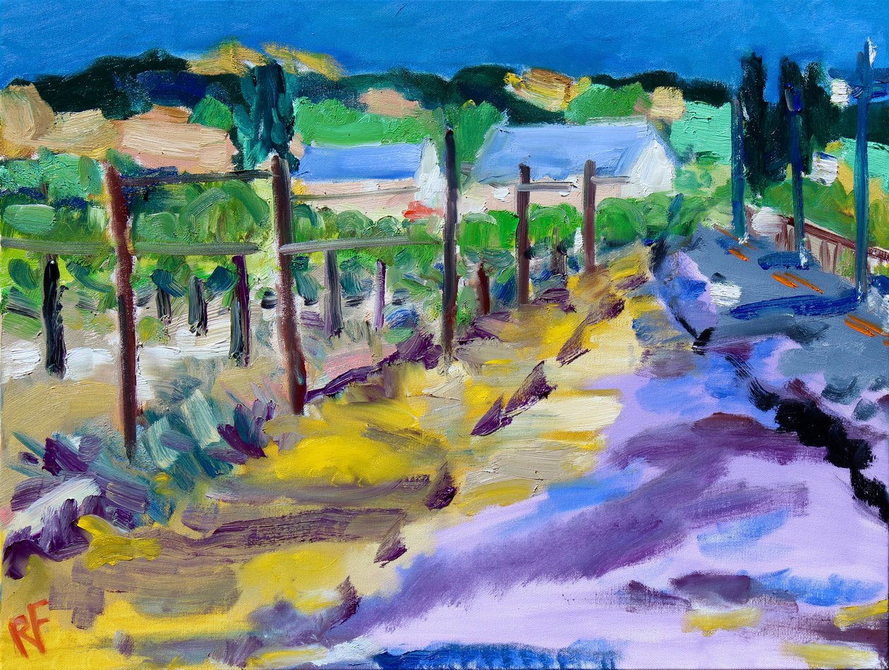 Vineyard Outside Santa Rosa, 2021 (öljy kankaalle) tekijältä Richard H. Fox
