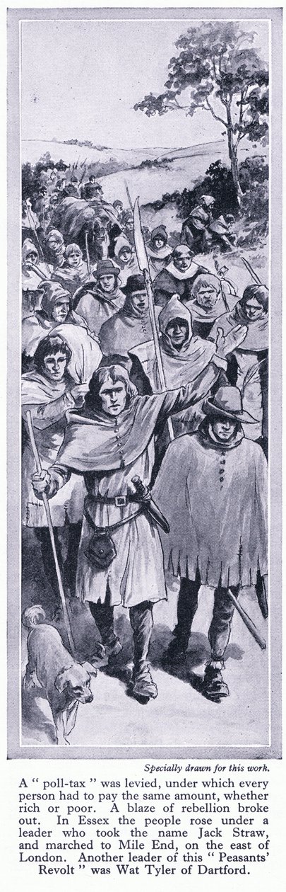 The Peasants Revolt, Jack Straw ja Wat Tyler, n. 1950 tekijältä Richard Henry Brock