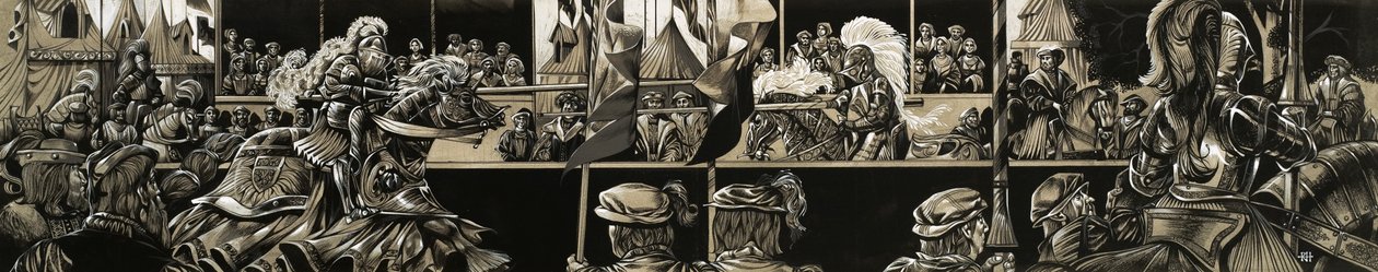 Panoraamanäkymä ritarikilpailusta tekijältä Richard Hook