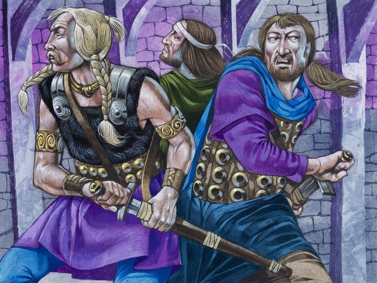 Sir Galahad, Percivalin ja Borsin kanssa, - tekijältä Richard Hook