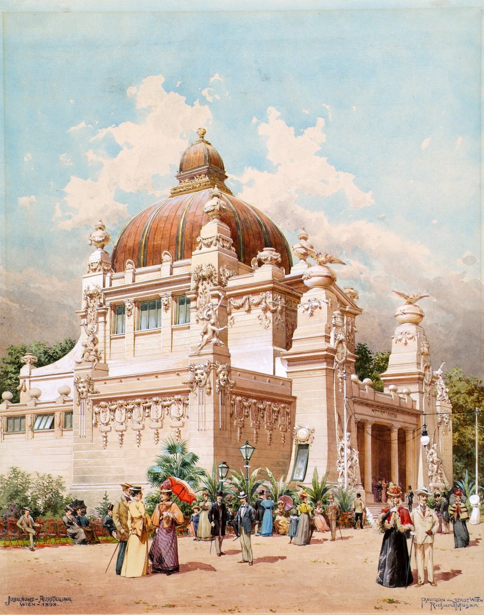 Wienin Jubilee Expo 1898. Wienin kaupungin paviljonki, 1898. tekijältä Richard Moser