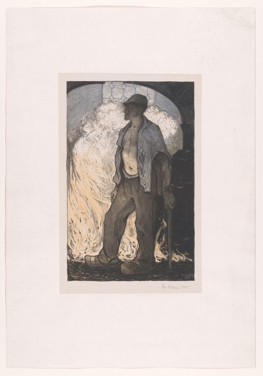 Obrer en un incendi tekijältä Richard Nicolaüs Roland Holst (signed by artist)