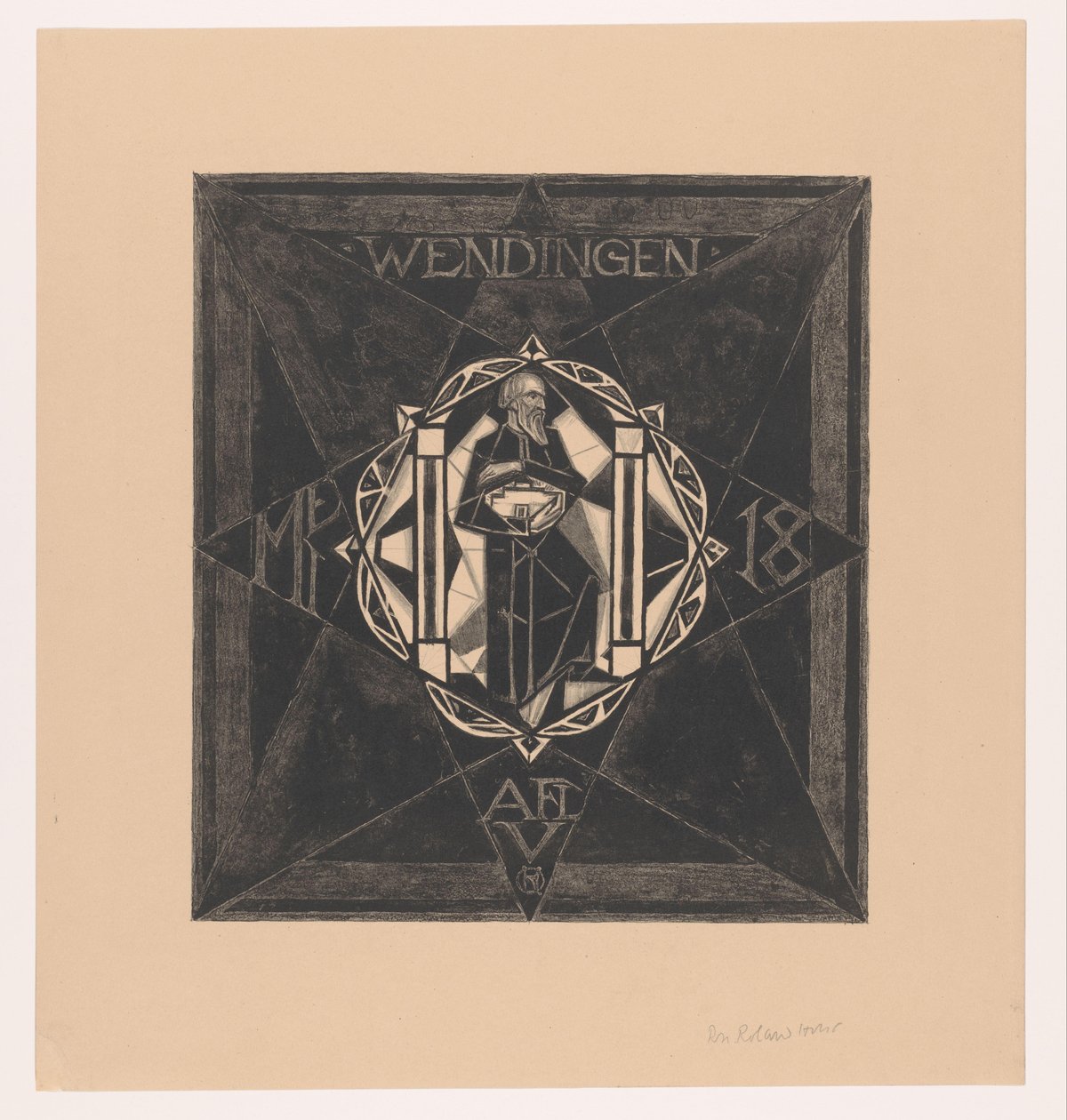 Kannen suunnittelu: Wendingen, 1918 tekijältä Richard Nicolaüs Roland Holst (signed by artist)