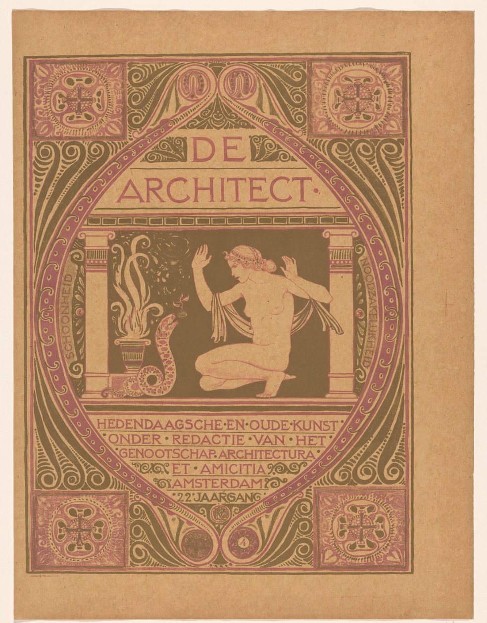 Kansisuunnittelu: De Architect, 1911 tekijältä Richard Nicolaüs Roland Holst