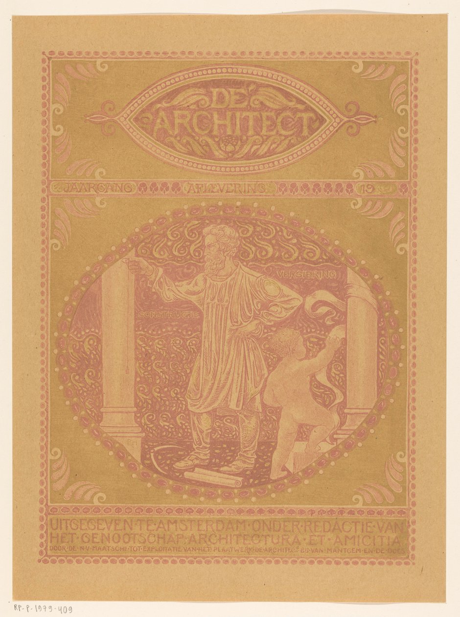Kansisuunnittelu: De Architect, 1911 tekijältä Richard Nicolaüs Roland Holst