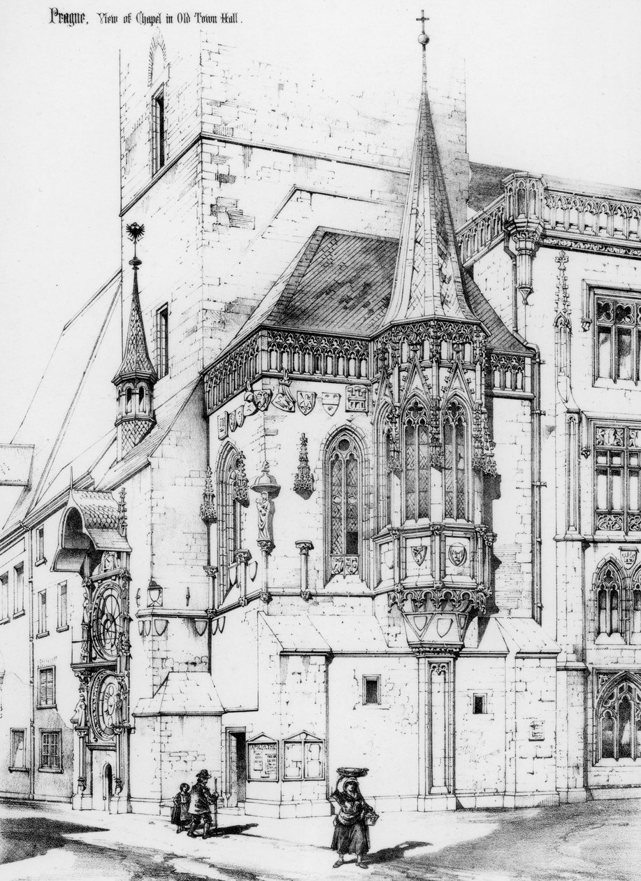 Kappeli vanhassa raatihuoneessa, Praha, Tšekin tasavalta, 1800-luku. tekijältä Richard Norman Shaw