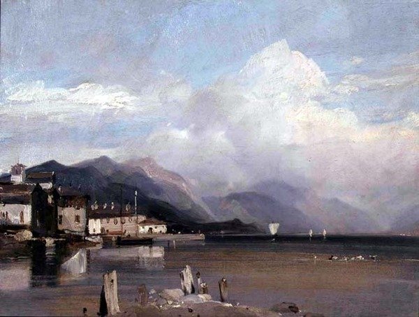 Kaukainen näkymä Mount Fascialle tekijältä Richard Parkes Bonington