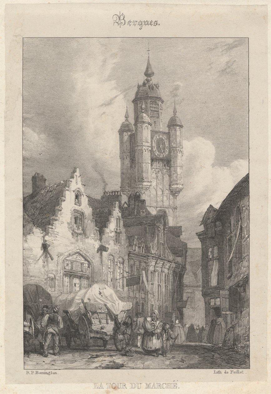 Bergues - Toritorni tekijältä Richard Parkes Bonington