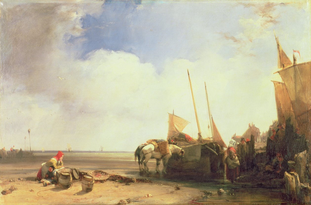 Picardian rannikkokohtaus, noin 1826 (öljy kankaalle) tekijältä Richard Parkes Bonington