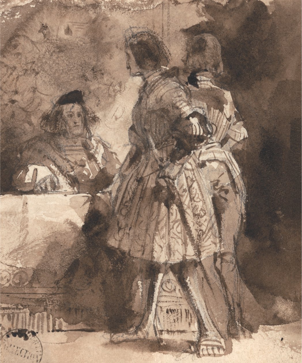 Goetz von Berlichingen keisarillisen tuomarin edessä tekijältä Richard Parkes Bonington