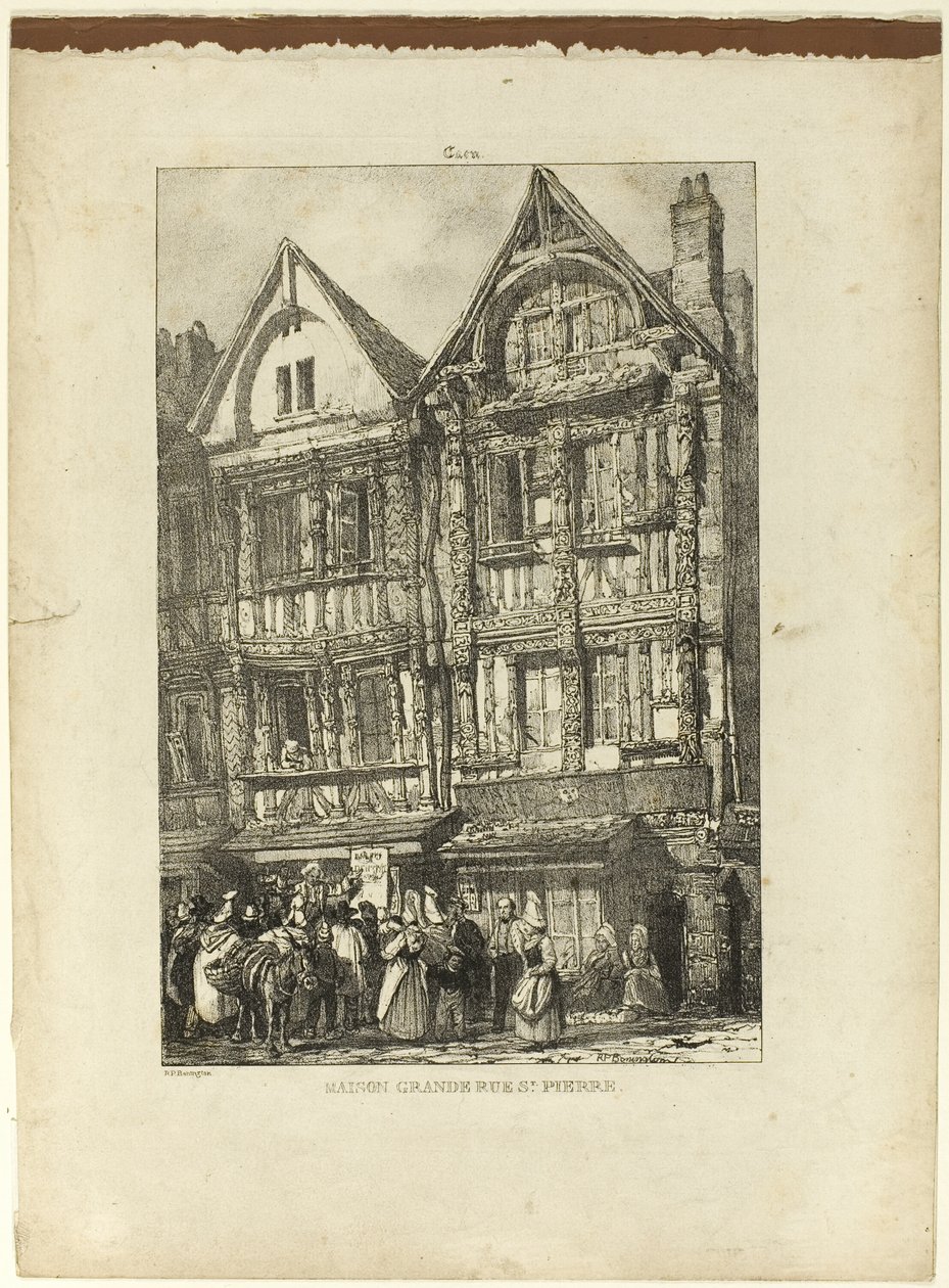 Maison Grande, Rue St. Pierre tekijältä Richard Parkes Bonington