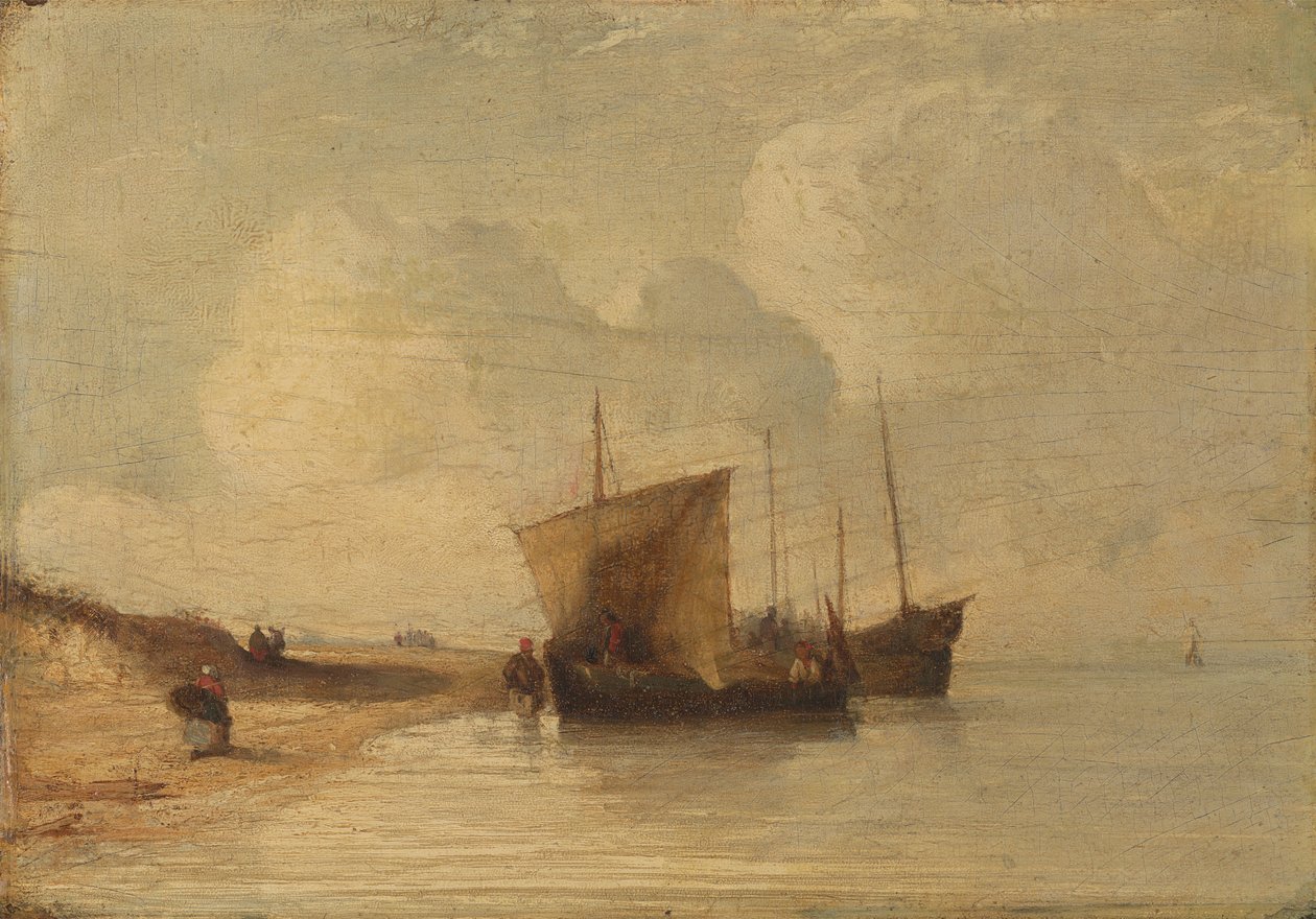Normandian rannikko tekijältä Richard Parkes Bonington