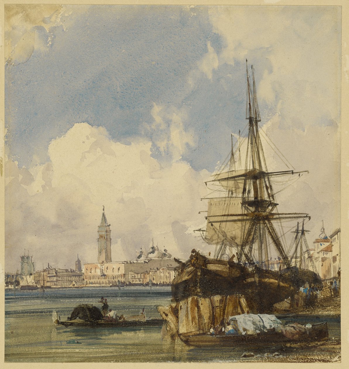 Riva degli Schiavoni, San Biagion läheltä, Venetsia tekijältä Richard Parkes Bonington