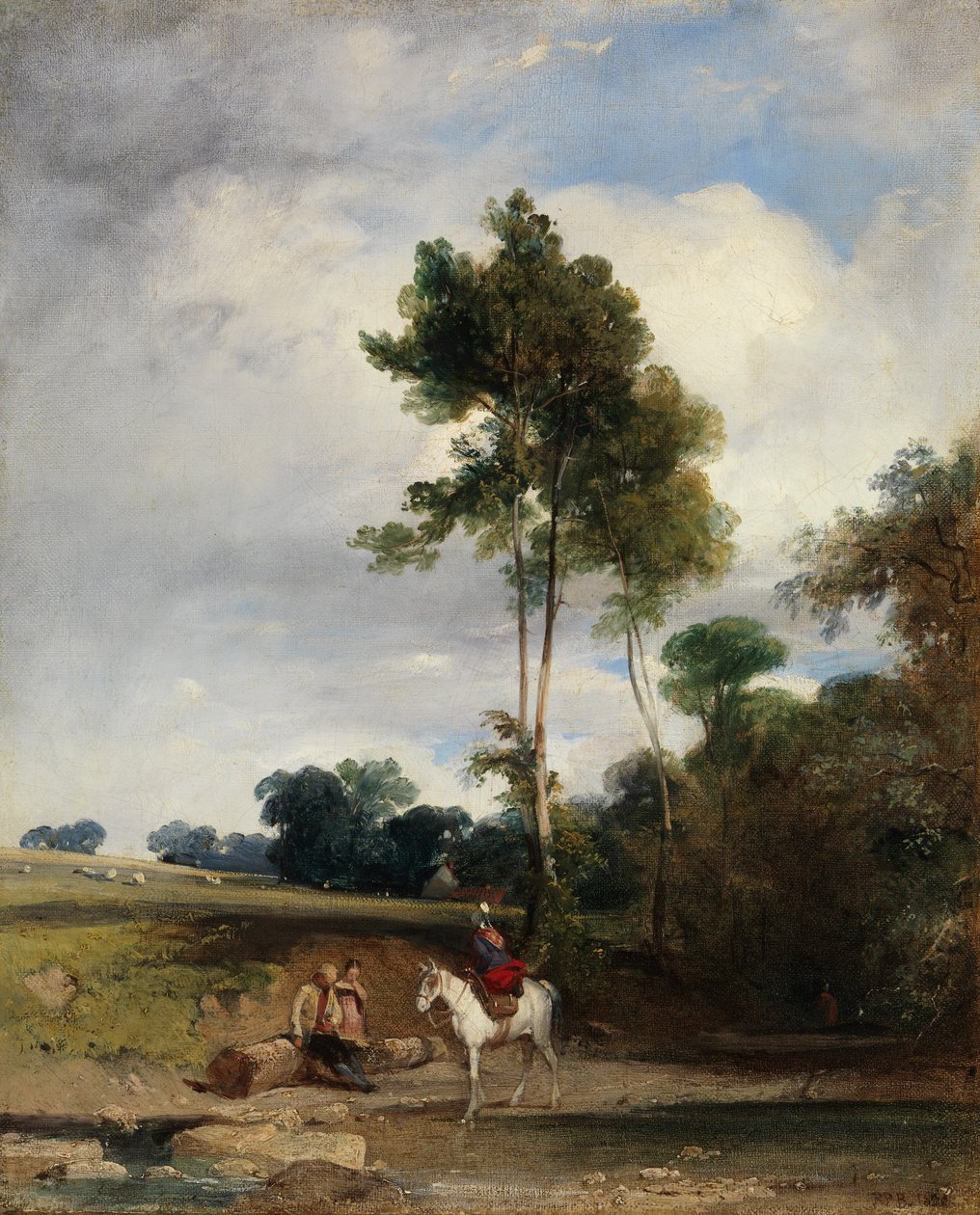 Tienvarsipysähdys, 1826. tekijältä Richard Parkes Bonington