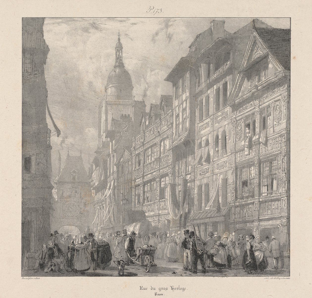 Gros Clock Street tekijältä Richard Parkes Bonington