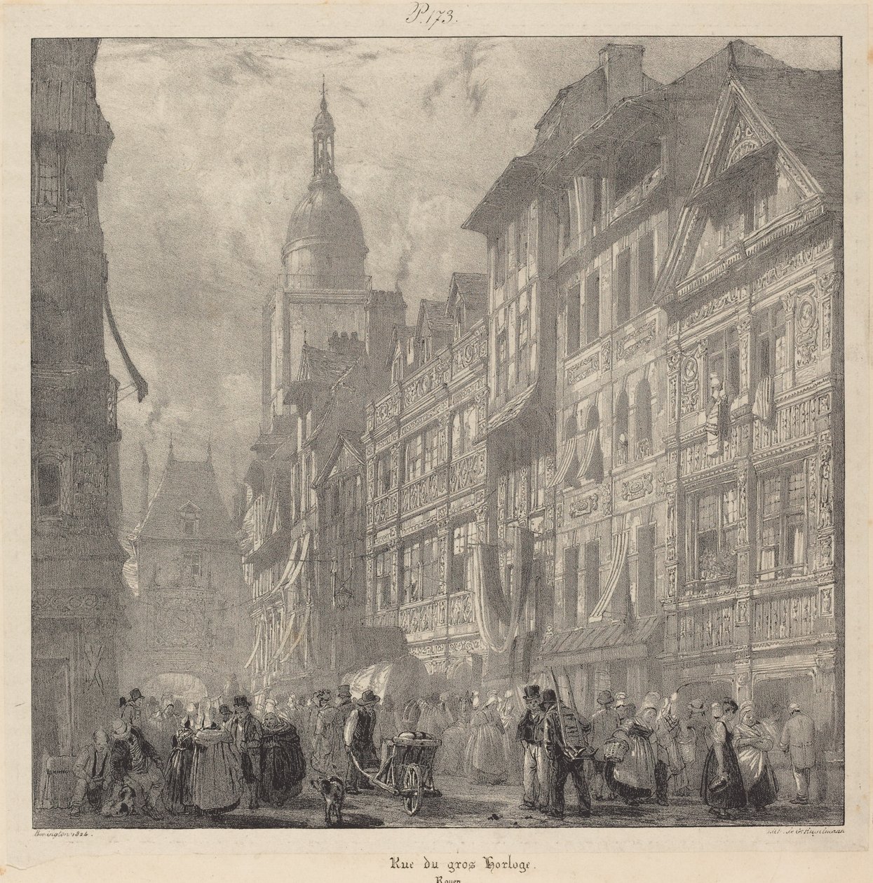 Rue du Gros-Horloge, Rouen tekijältä Richard Parkes Bonington