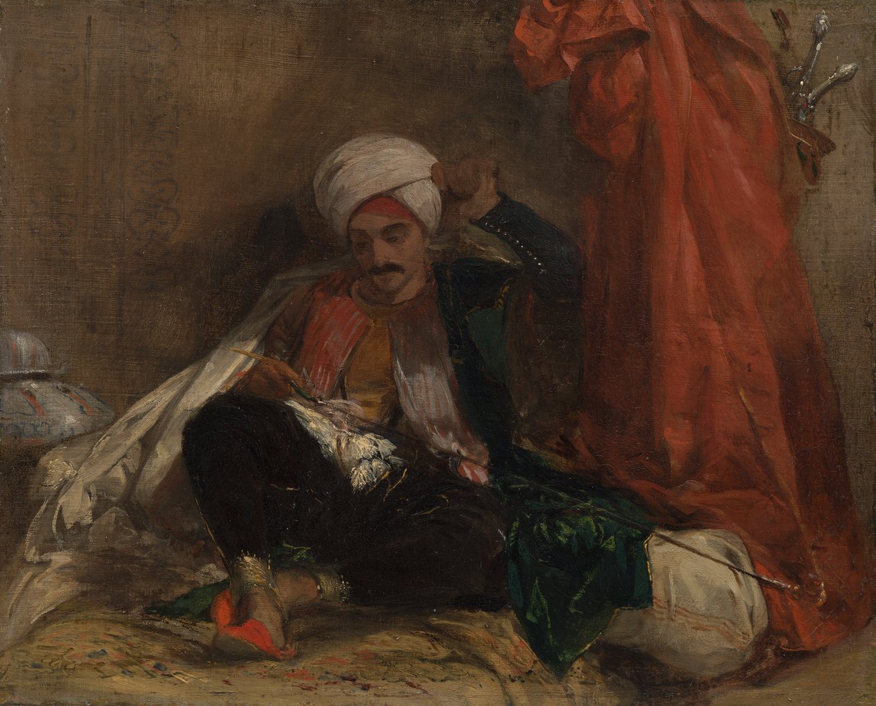 Istuva turkkilainen tekijältä Richard Parkes Bonington