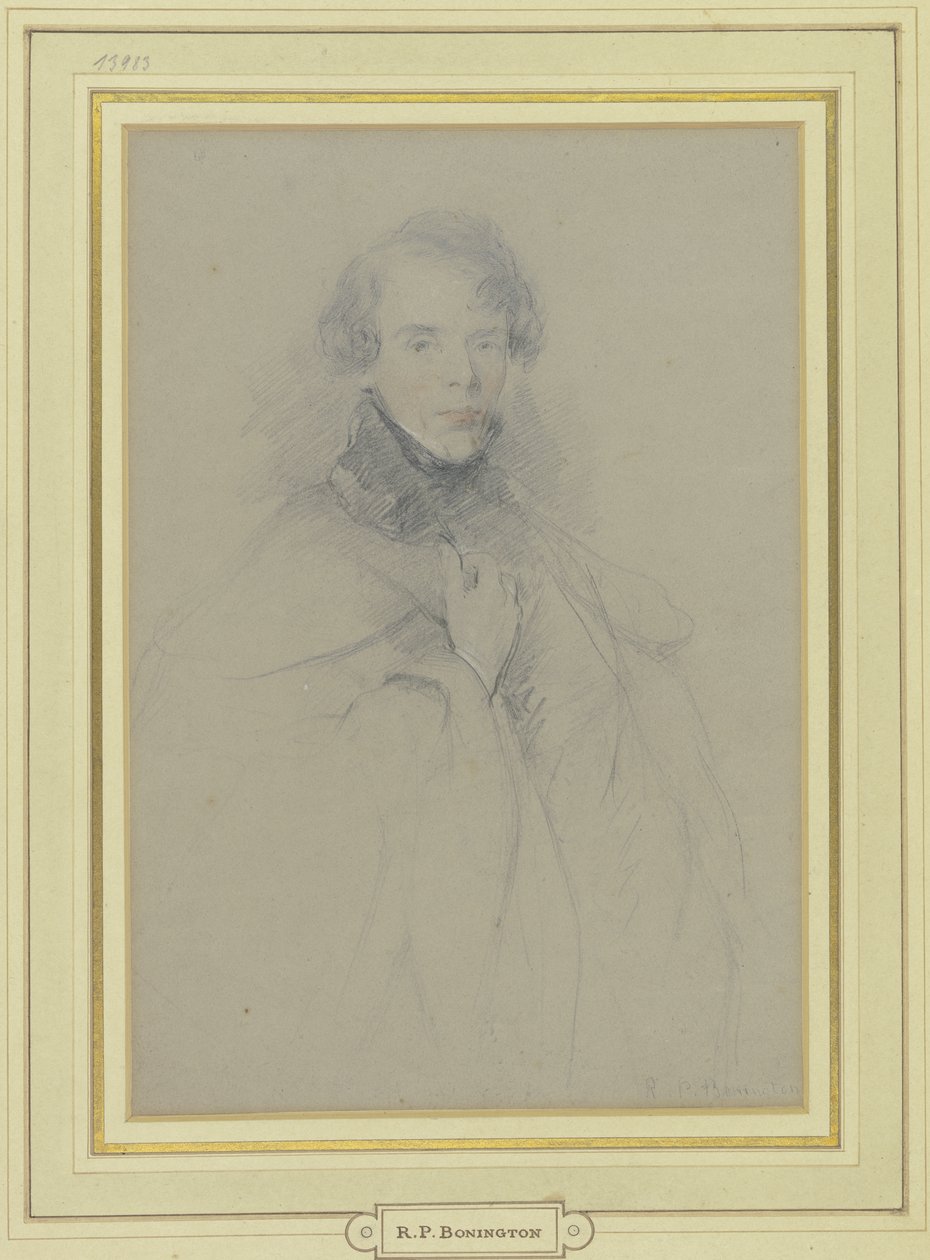 Omakuva viitassa, polvikuva tekijältä Richard Parkes Bonington