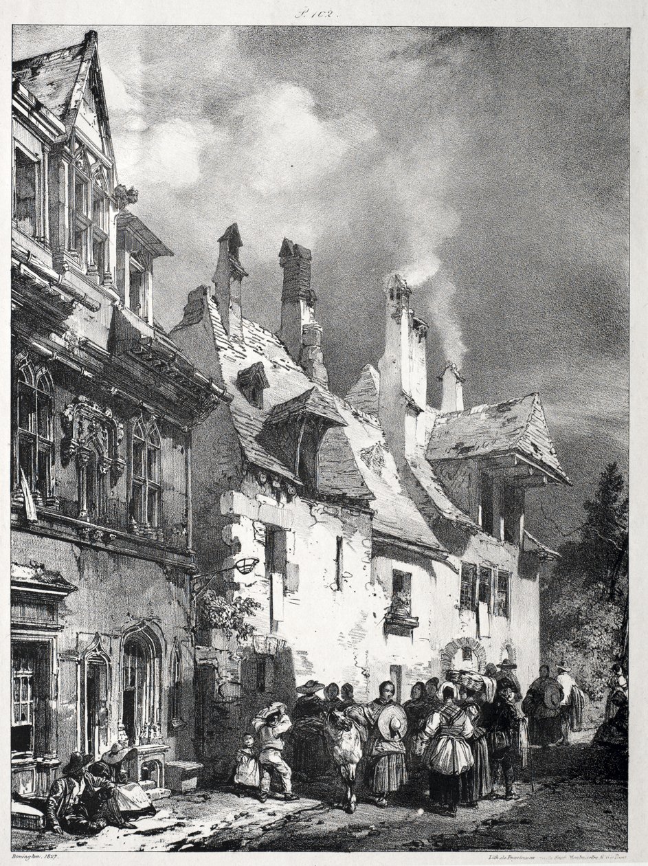 Katu Besançonin laitamilla Ranskassa tekijältä Richard Parkes Bonington