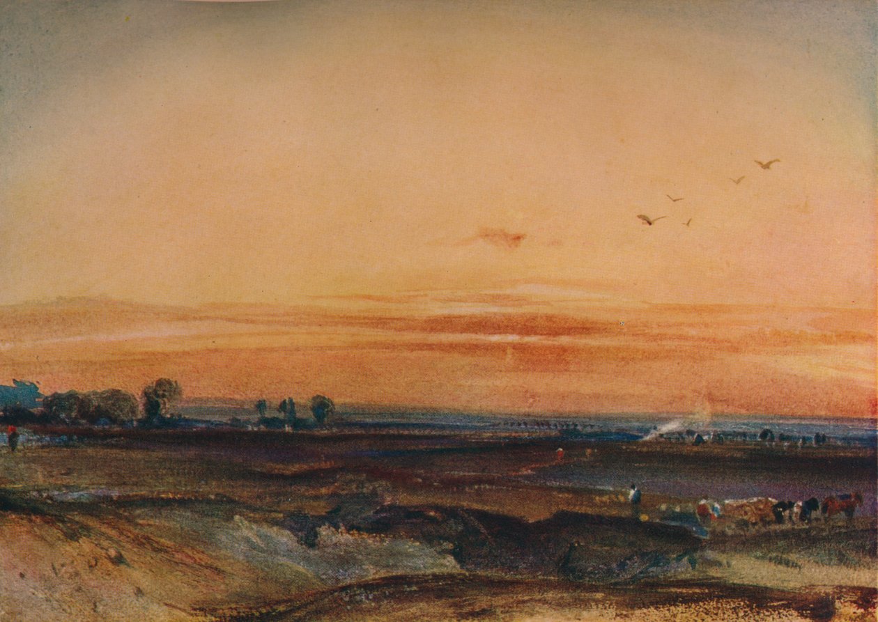 Auringonlasku, 1826 tekijältä Richard Parkes Bonington