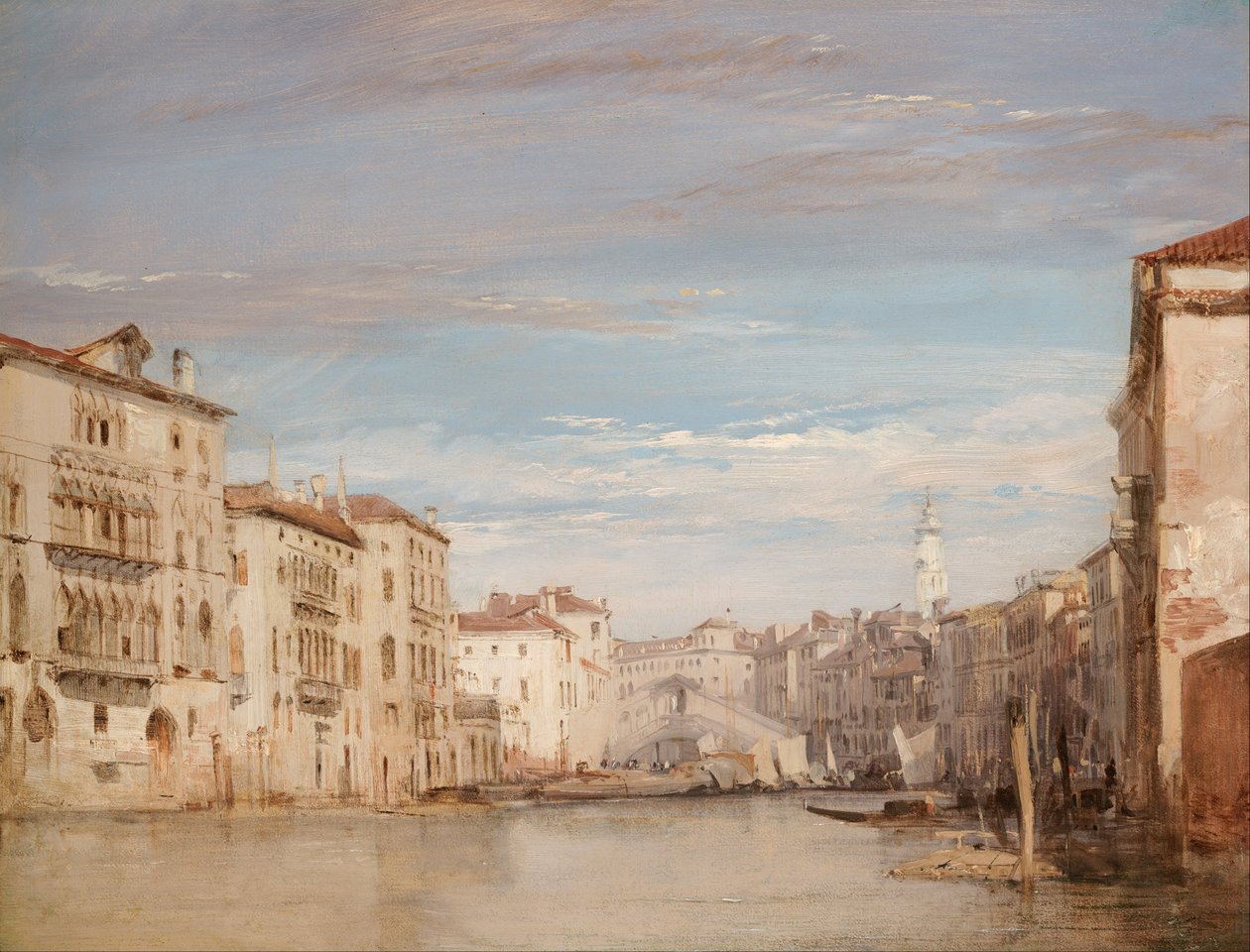 Grand Canal, Venetsia, Rialtoa kohti katsottuna tekijältä Richard Parkes Bonington