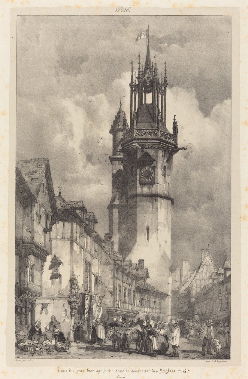 Gros-Horloge Tower, Evreux tekijältä Richard Parkes Bonington
