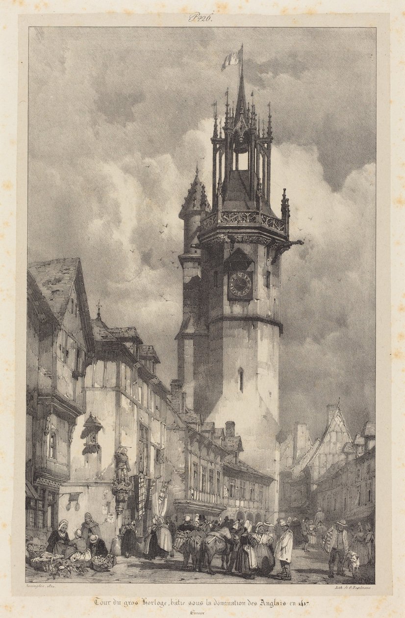 Gros-Horloge-torni, Evreux tekijältä Richard Parkes Bonington