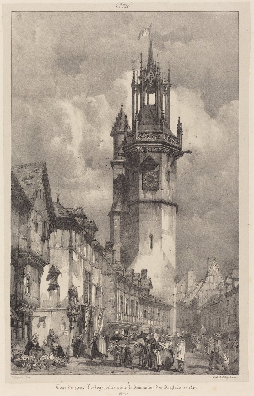 Gros-Horloge-torni, Évreux tekijältä Richard Parkes Bonington
