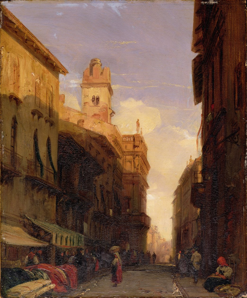 Näkymä Prinssi Maffein palatsille, Verona, n. 1826-27 tekijältä Richard Parkes Bonington