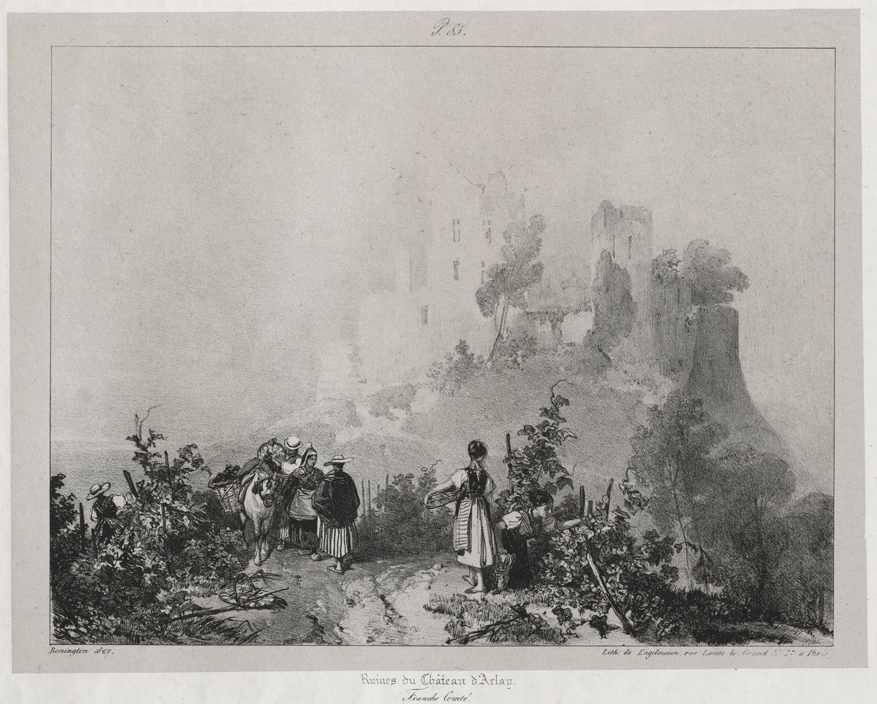 Kuvankauniita ja romanttisia matkoja muinaisessa Ranskassa, Franche-Comté..., 1825. tekijältä Richard Parkes Bonington