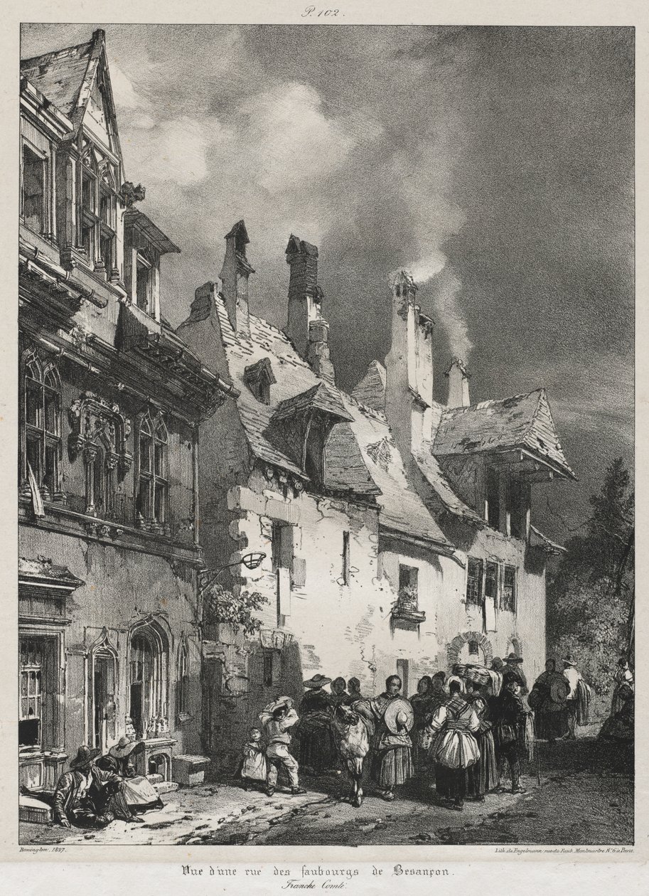 Kuvankauniita ja romanttisia matkoja muinaisessa Ranskassa, Franche-Comté..., 1825. tekijältä Richard Parkes Bonington