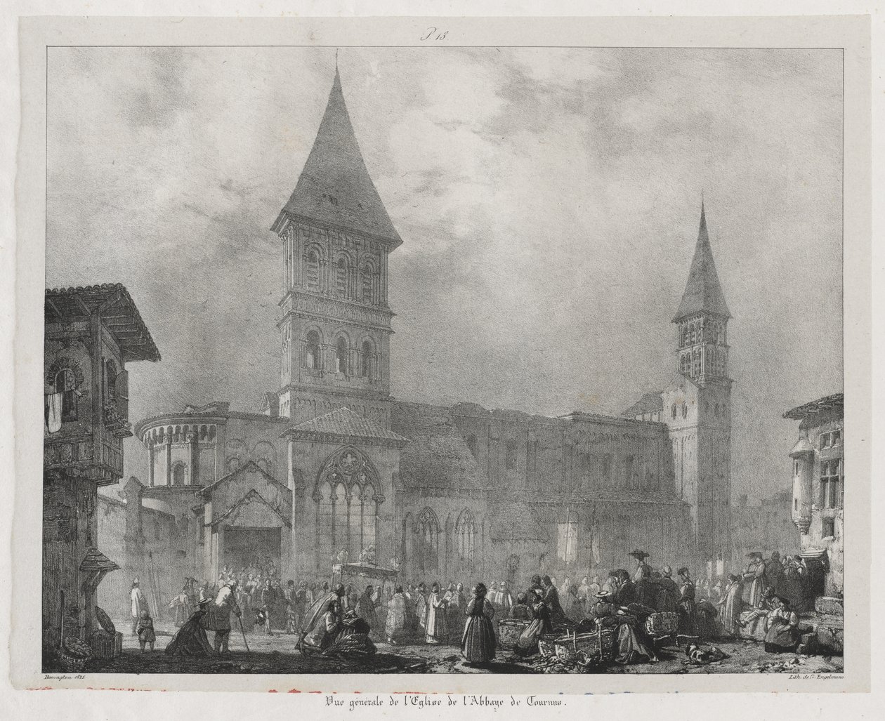 Kuvankauniita ja romanttisia matkoja muinaisessa Ranskassa, Franche-Comté: Tournus Abbey Church tekijältä Richard Parkes Bonington