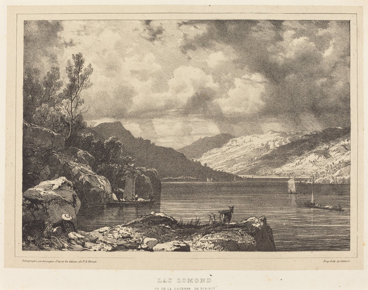 Lac Lomond tekijältä Richard Parkes Bonington after Francois Alexandre Pernot