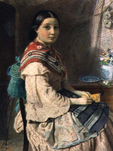 Fishergirl (akvarelli paperille) tekijältä Richard Peter Richards