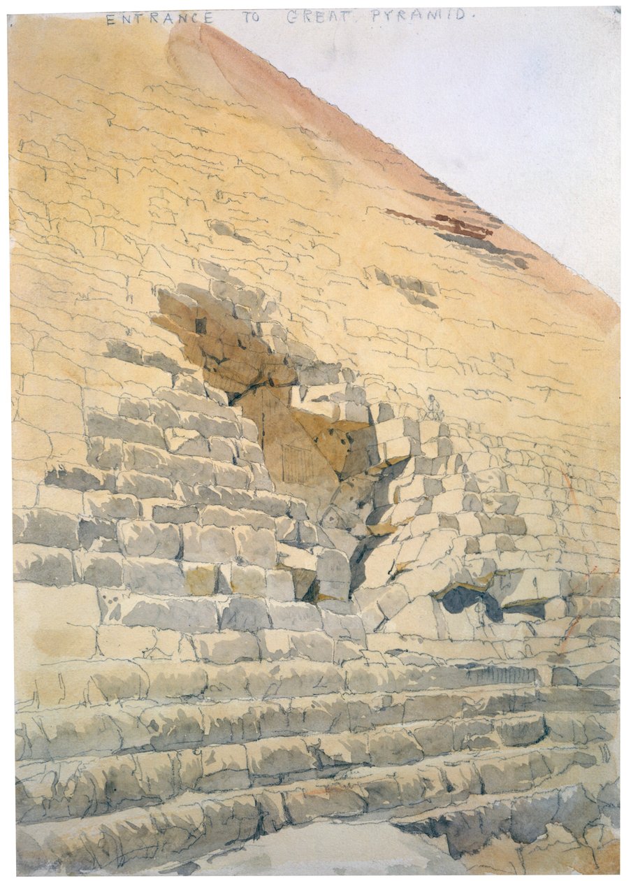 Sisäänkäynti suureen pyramidiin, Egypti, 1800-luku tekijältä Richard Phene Spiers