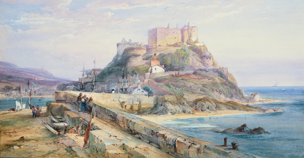 Mont Orgueilin linna, Gorey, Jersey, 1876 tekijältä Richard Principal Leitch