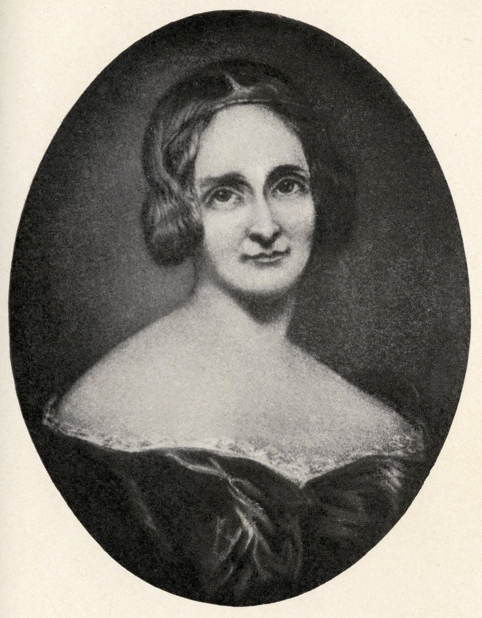 Mary Wollstonecraft Shelleyn (1797-1851) kuvitus teoksesta "Little Journeys to the Homes of Famous Women", julkaistu 1897 tekijältä Richard Rothwell