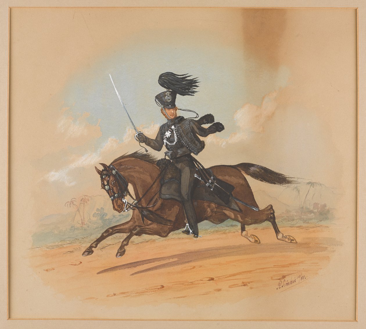 Everstiluutnantti Robert Newport Tinley Cape Mounted Riflemenistä tekijältä Richard Simkin