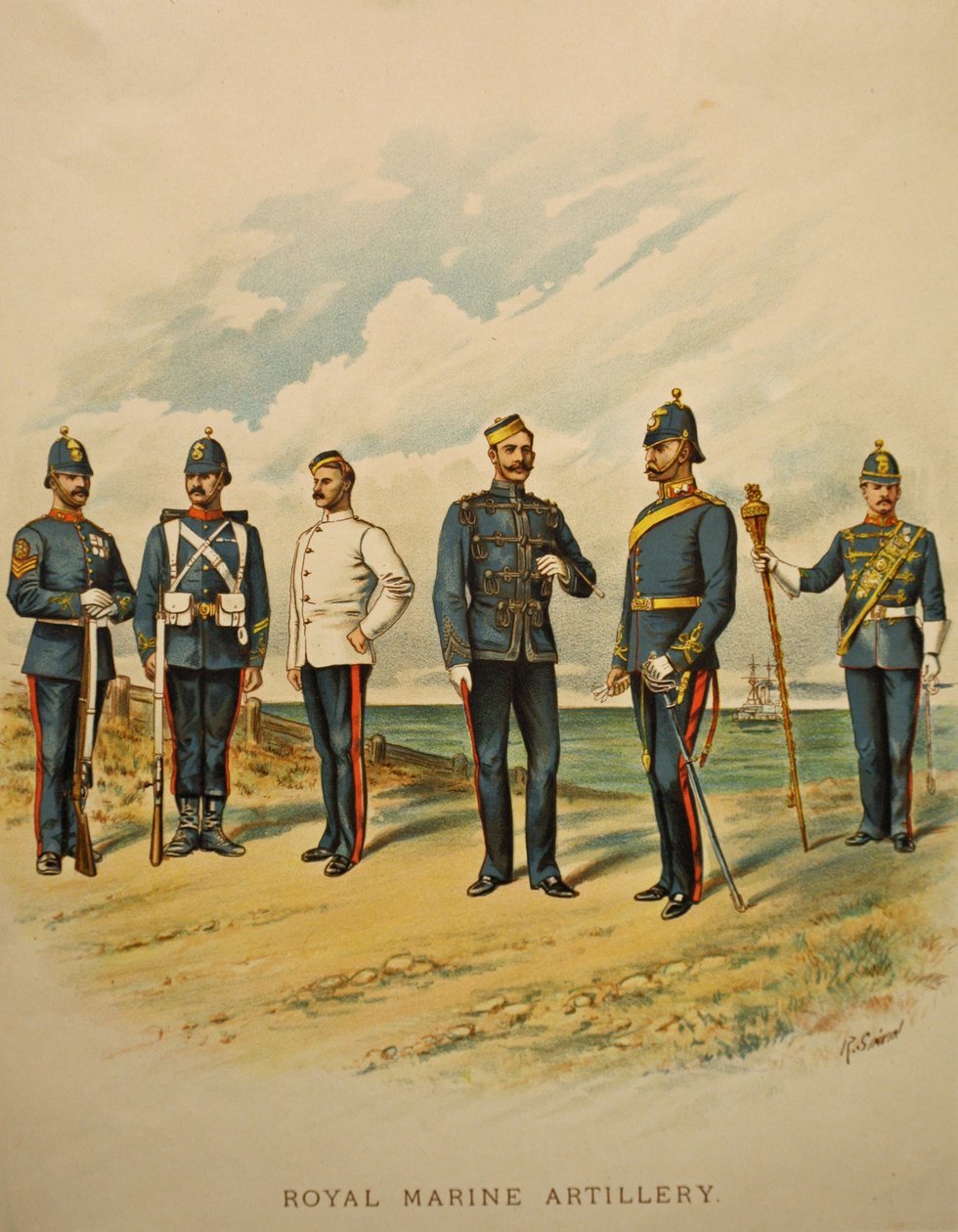 Kuninkaallinen merijalkaväen tykistö, 1897 tekijältä Richard Simkin