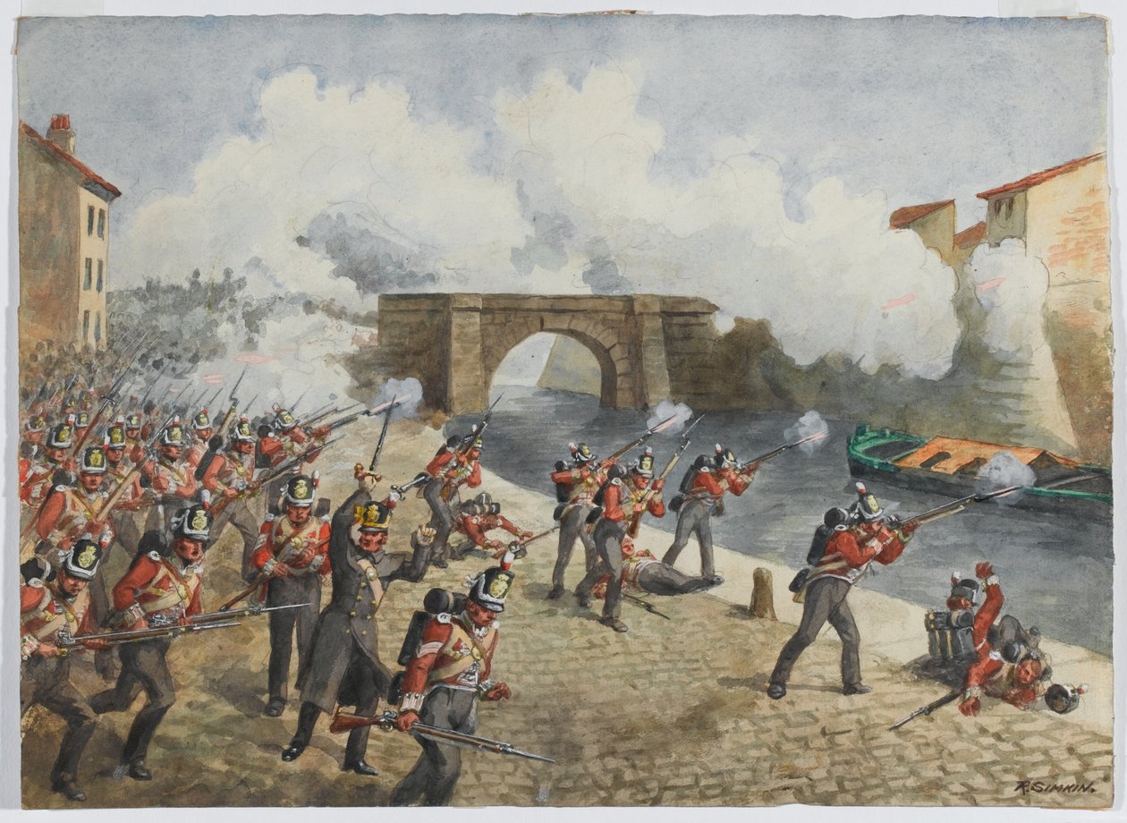 27. Inniskilling-rykmentti Toulousessa, 10. huhtikuuta 1814, noin 1900 tekijältä Richard Simkin