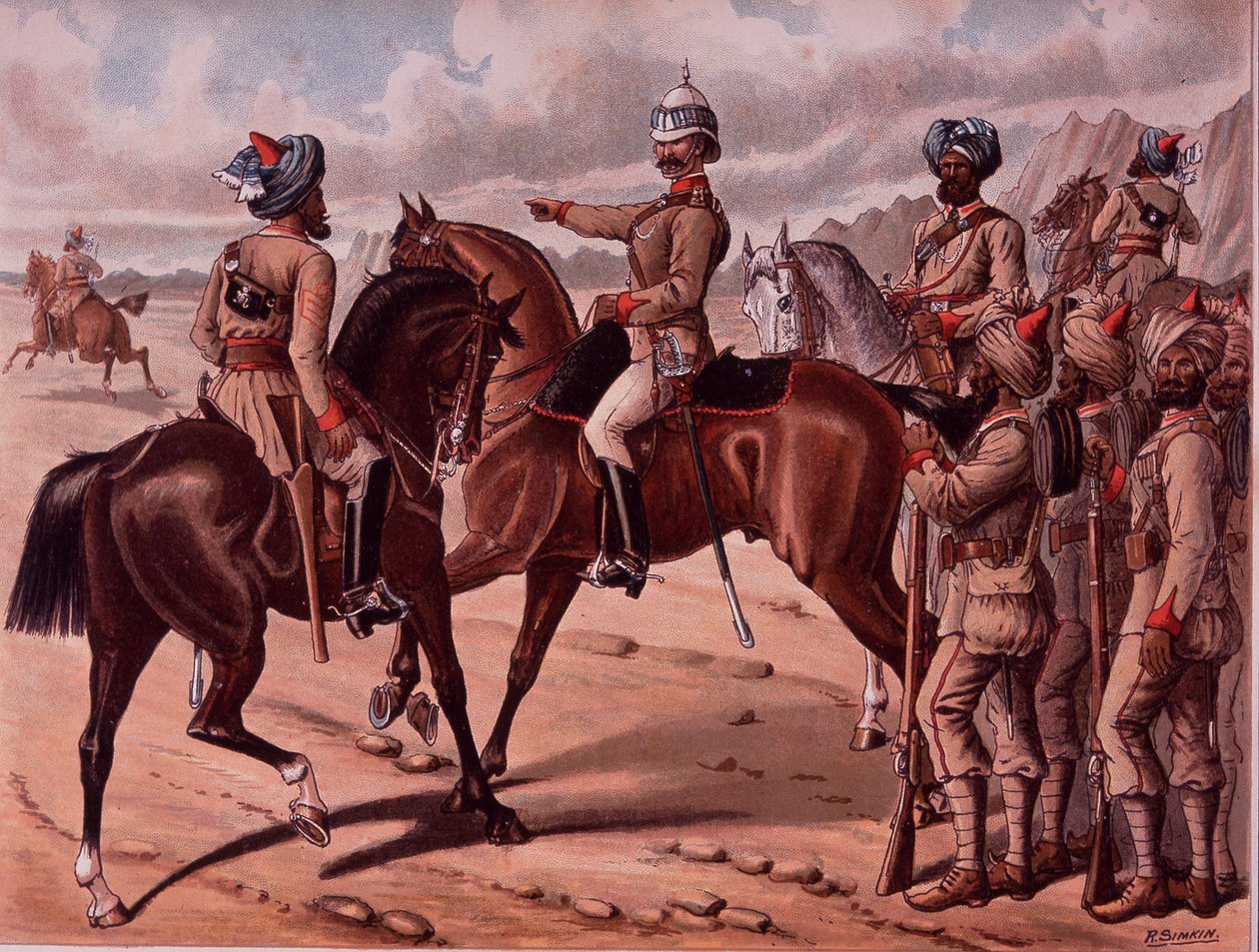The Corps of Guides, n. 1895 (väri litho) tekijältä Richard Simkin