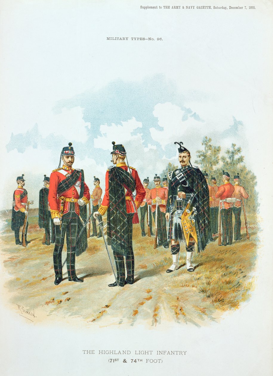 Highland Light Infantry, Art and Navy Gazetten liitteestä, 7. joulukuuta 1895 tekijältä Richard Simkin